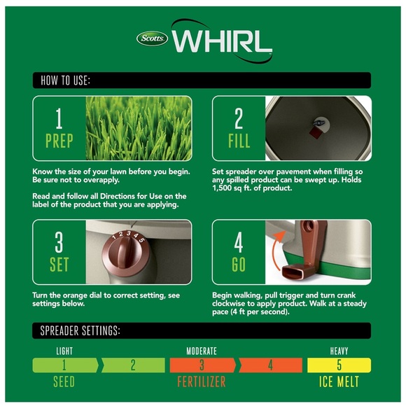 Scotts Whirl Hand-Powered Spreader - Picture 8 of 9